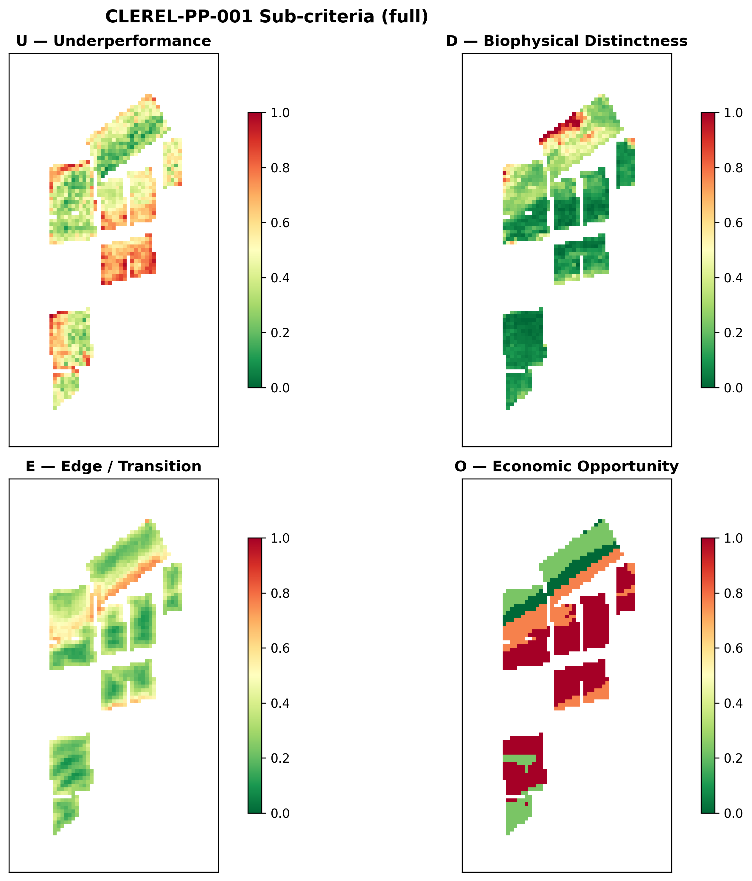 Sub-criteria rasters at CLEREL